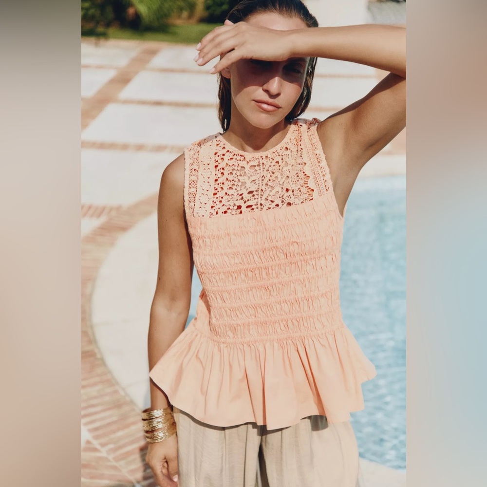 ZARA RUFFLED ELASTIC TOP - Picture 7 of 11